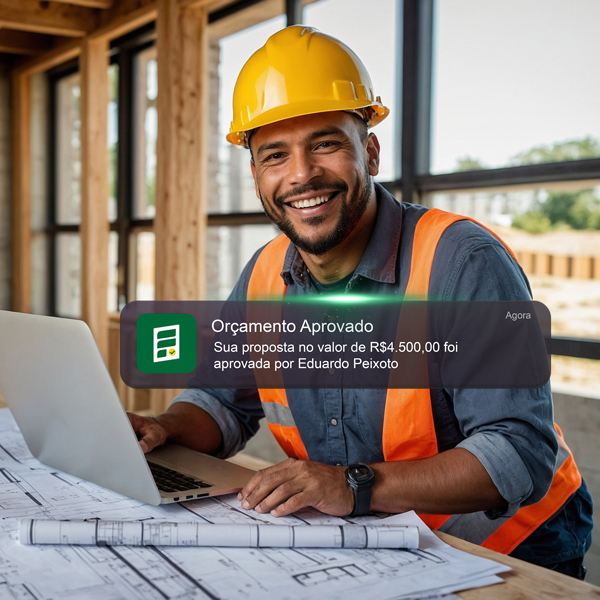 Construtor recebendo proposta de orçamento